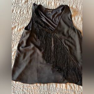 Trouve Black Fringe Blouse